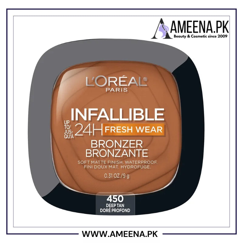 L'Oreal Paris Infallible Up to 24H Fresh Wear Soft Matte Longwear Bronzer Deep Tan 450 Loreal Paris