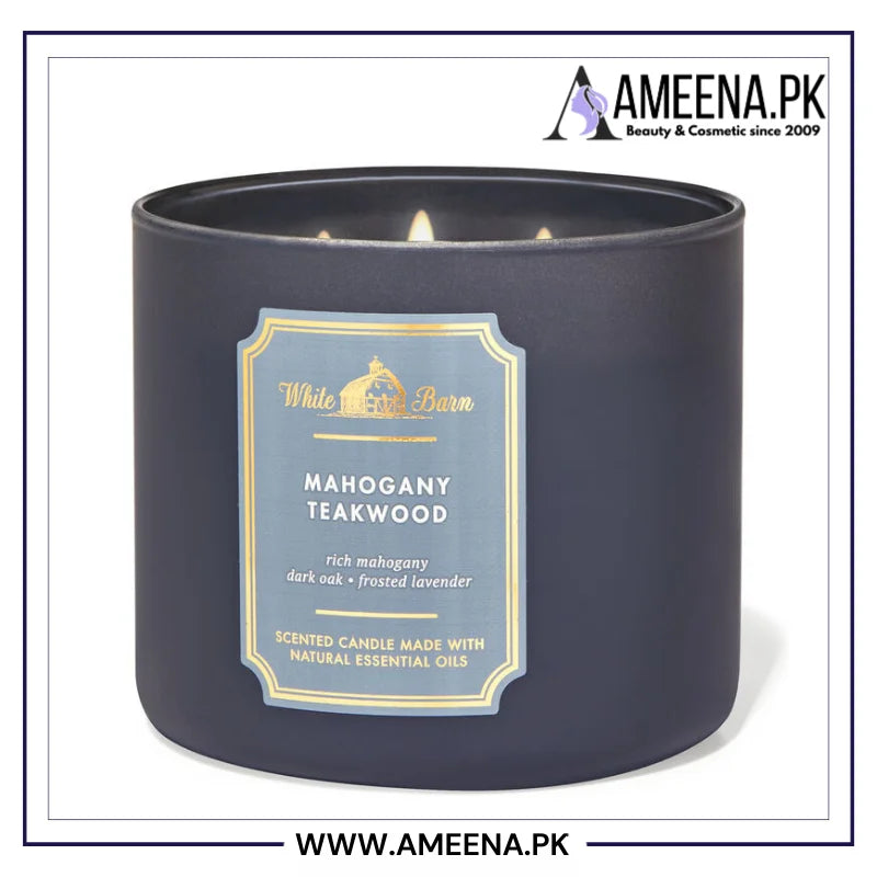 White Barn Mahogany Teakwood 3 Wick Scented Candles White Barn