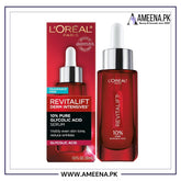 L'Oreal Paris Revitalift 10% Pure Glycolic Acid Face Serum, Visibly Evens Tone & Reduce Wrinkles, Fragrance Free 1.0 fl oz (30ml) Loreal Paris