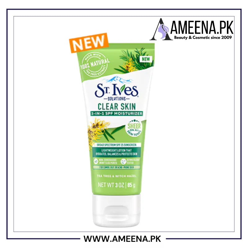 Stives Clear Skin 3 in 1 SPF 25 Face Moisturizer Multi Tasker St. Ives