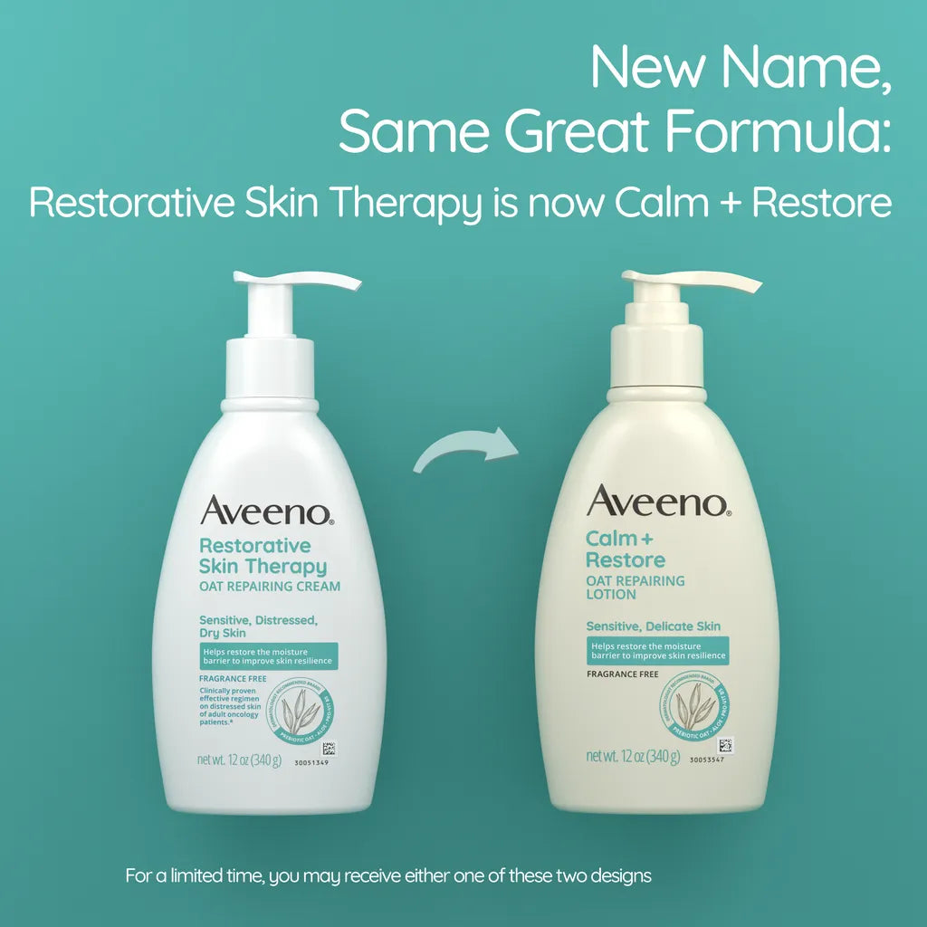 Aveeno Calm + Restore Oat Repairing Lotion – For Sensitive & Dry Skin Aveeno