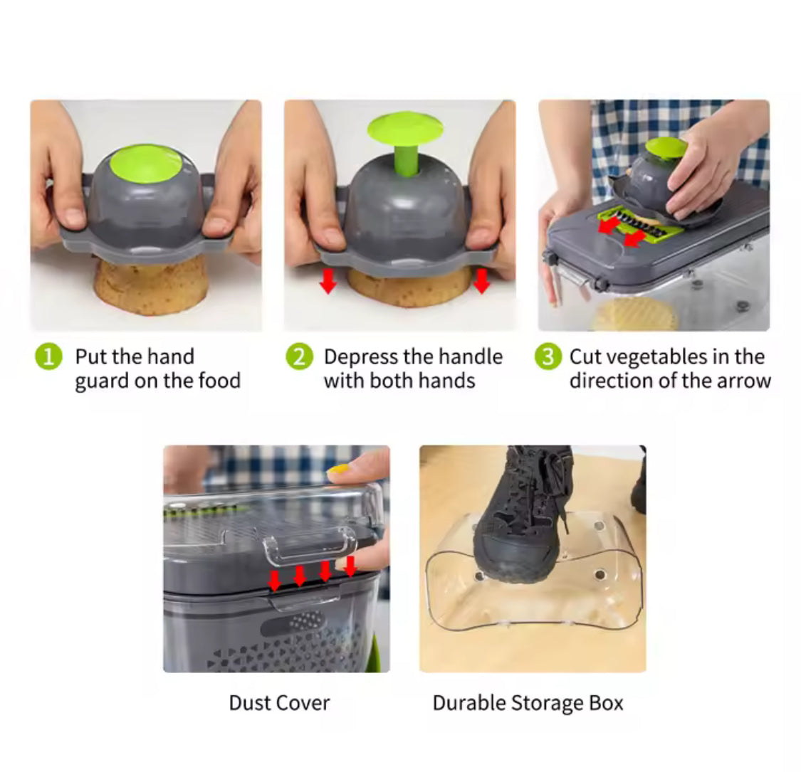 22 in 1 Multifunction Vegetable Chopper Fruit Slicer Mandoline Slicer Cosmia.pk