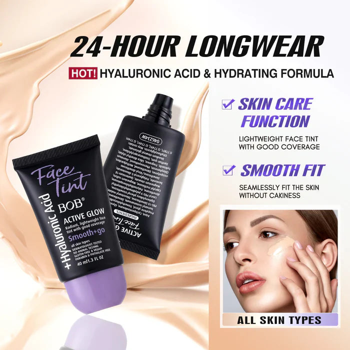 BOB Hyaluronic Acid Active Glow Face Foundation – 40ml BOB
