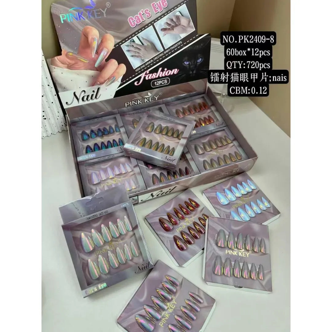 Pink Key Cat Eye Mirror Nails PINK KEY
