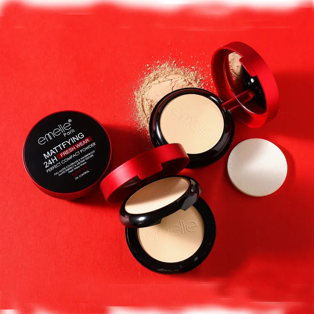 Emelie 2 In 1 Matte Maker 24 Face Compact Long-wear Emelie