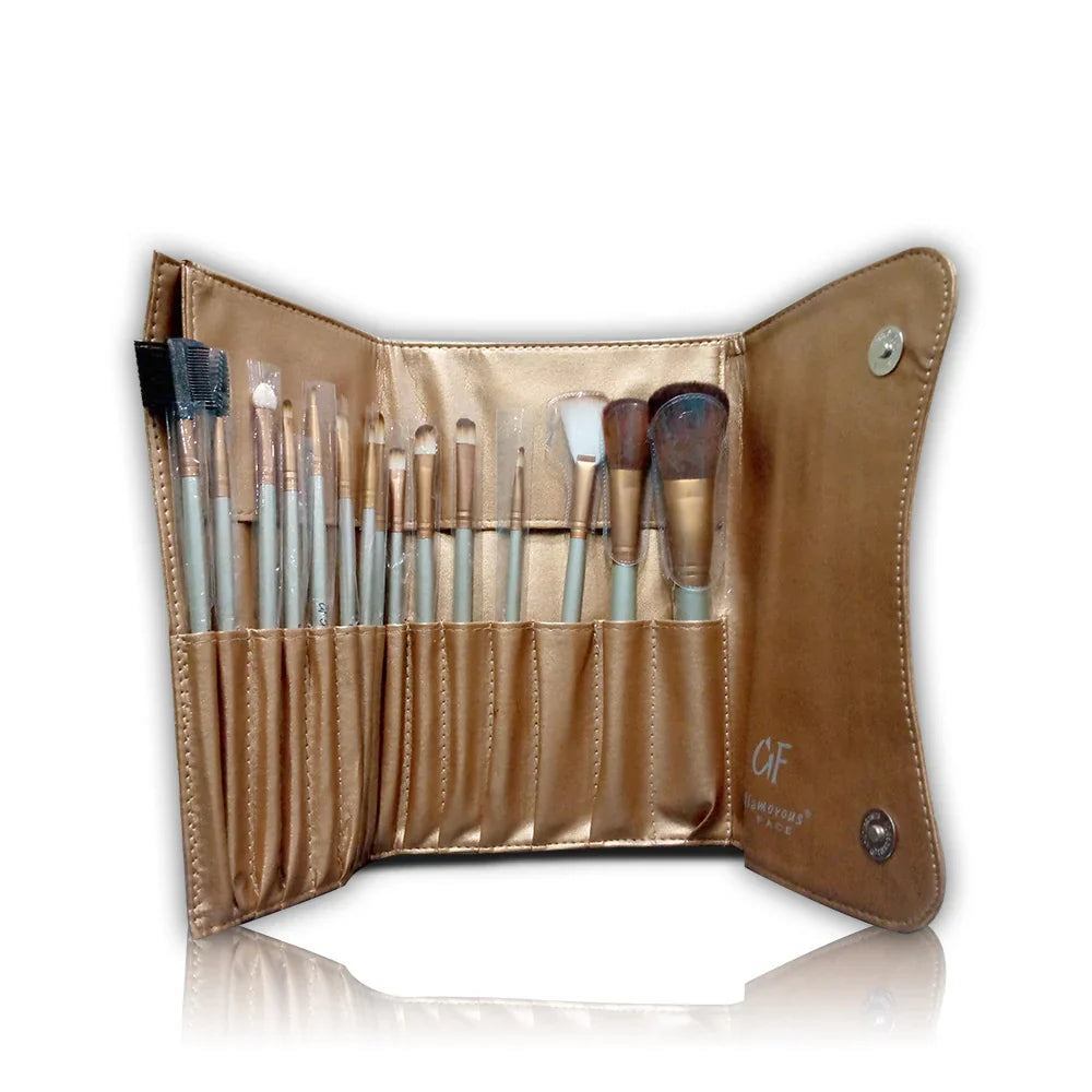 Glamorous Face 15 Piece Leather Brush set Glamorous Face