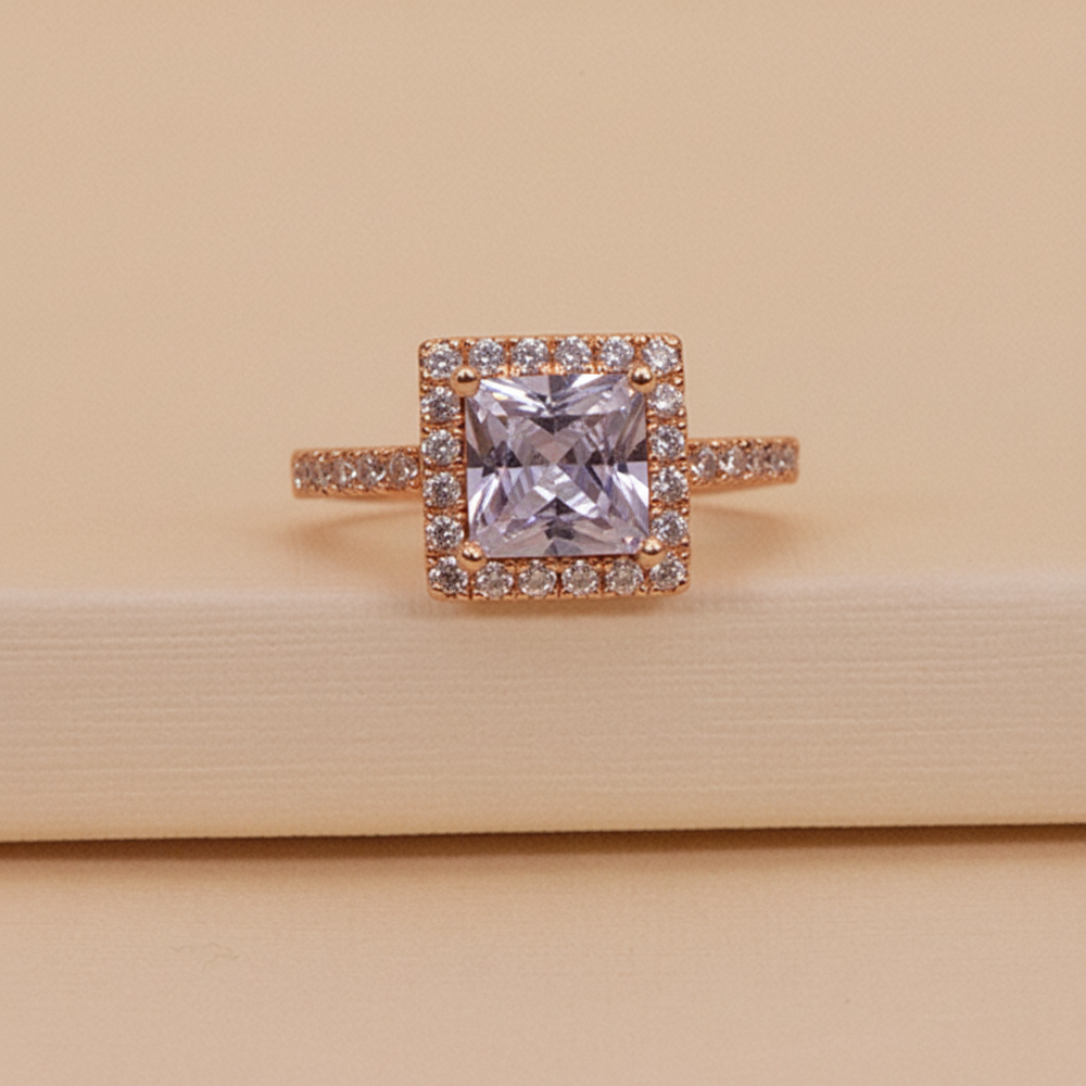 Square Halo Diamond Style Ring Cosmia