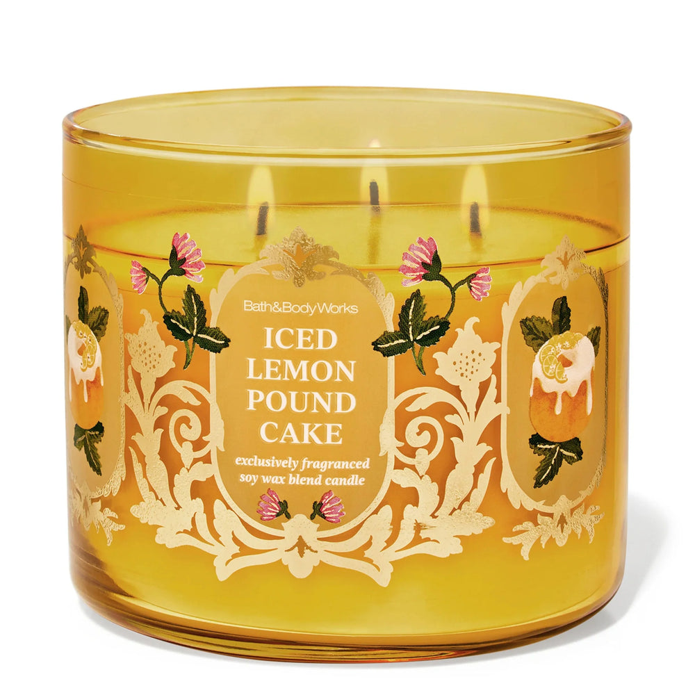 Bath & Body Works Iced Lemon Pound Cake 3-Wick Candle (411g) Bath And Body Works