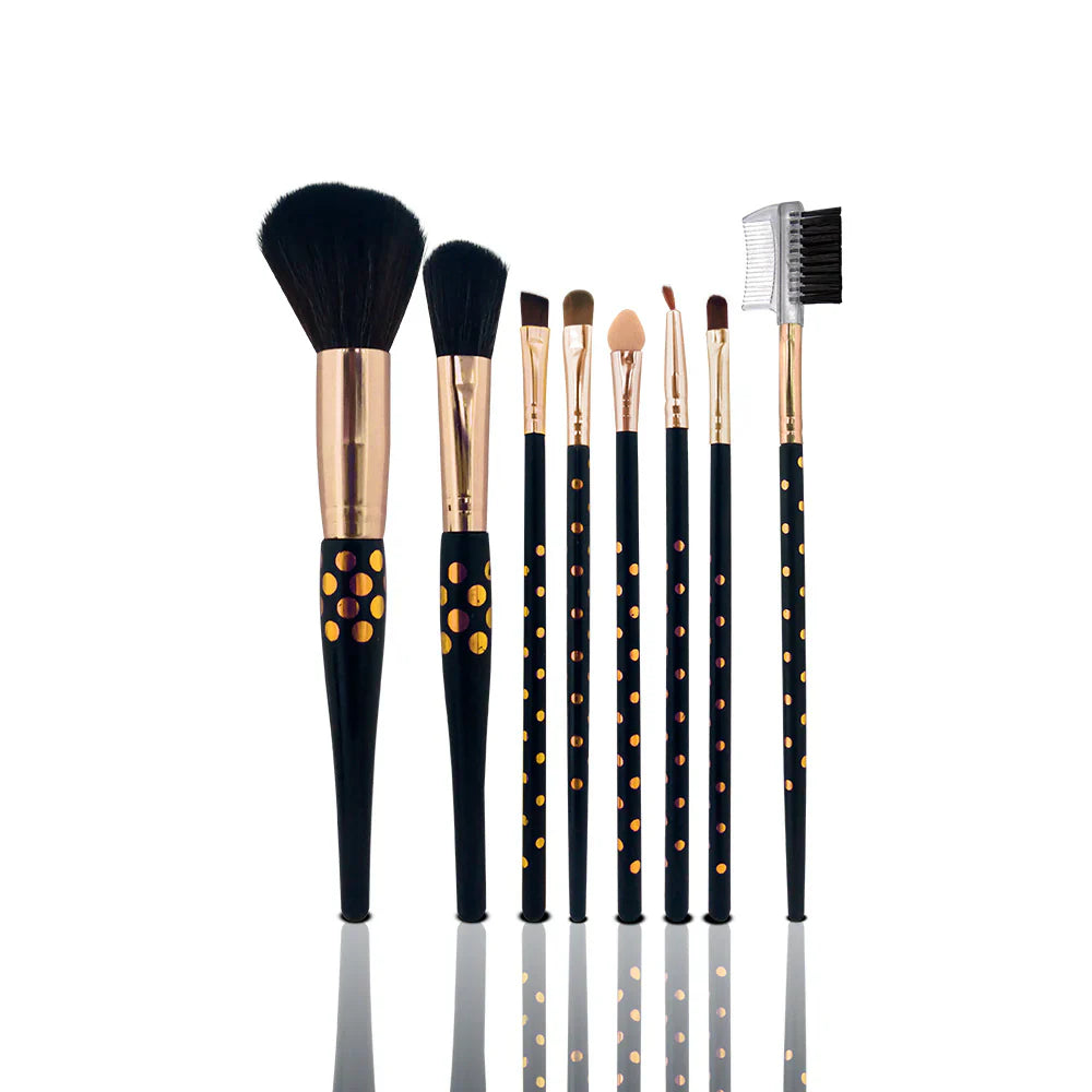Glamorous Face 8 in 1 Brush Sets Pot Glass Glamorous Face