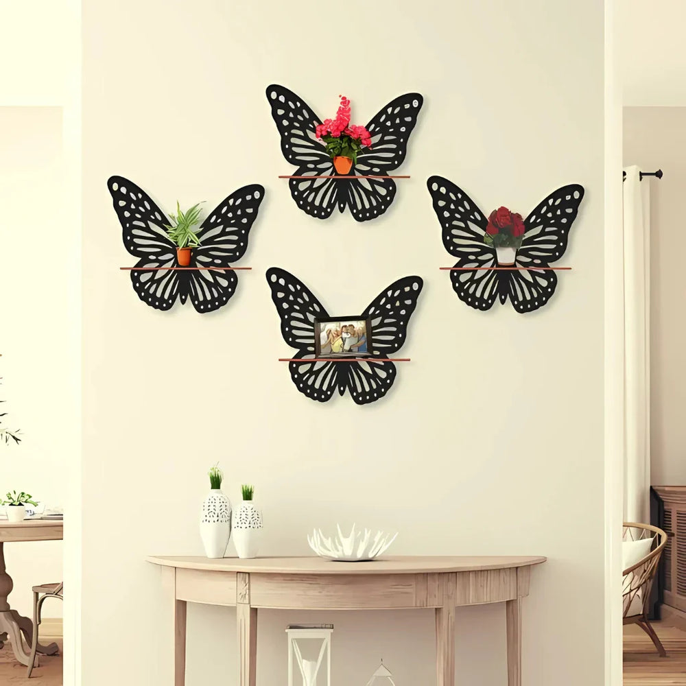 3D Wooden Wall Decorative Butterfly Wall Shelf Cosmia.pk
