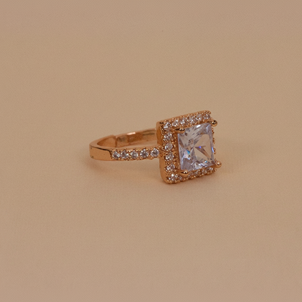 Square Halo Diamond Style Ring Cosmia