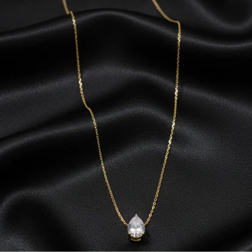 Stainless Steel Almond Style Stone Chain Cosmia