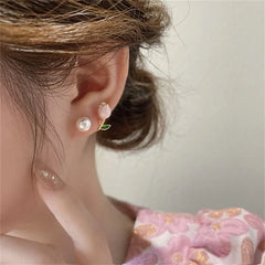 Korean Tulip Pearl Earrings Cosmia