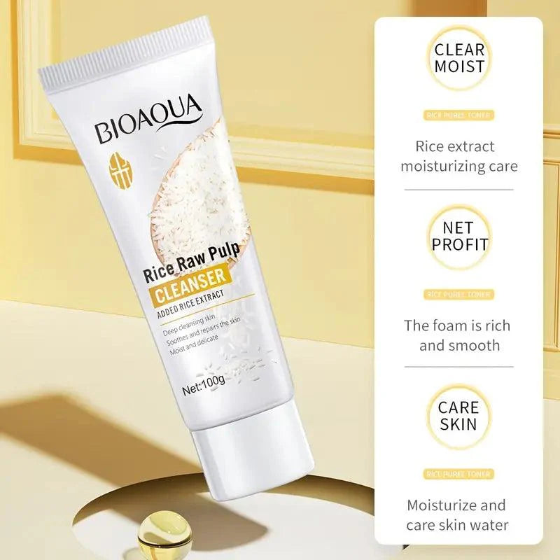 Bioaqua Rice Raw Pulp Cleanser - 100g Bioaqua