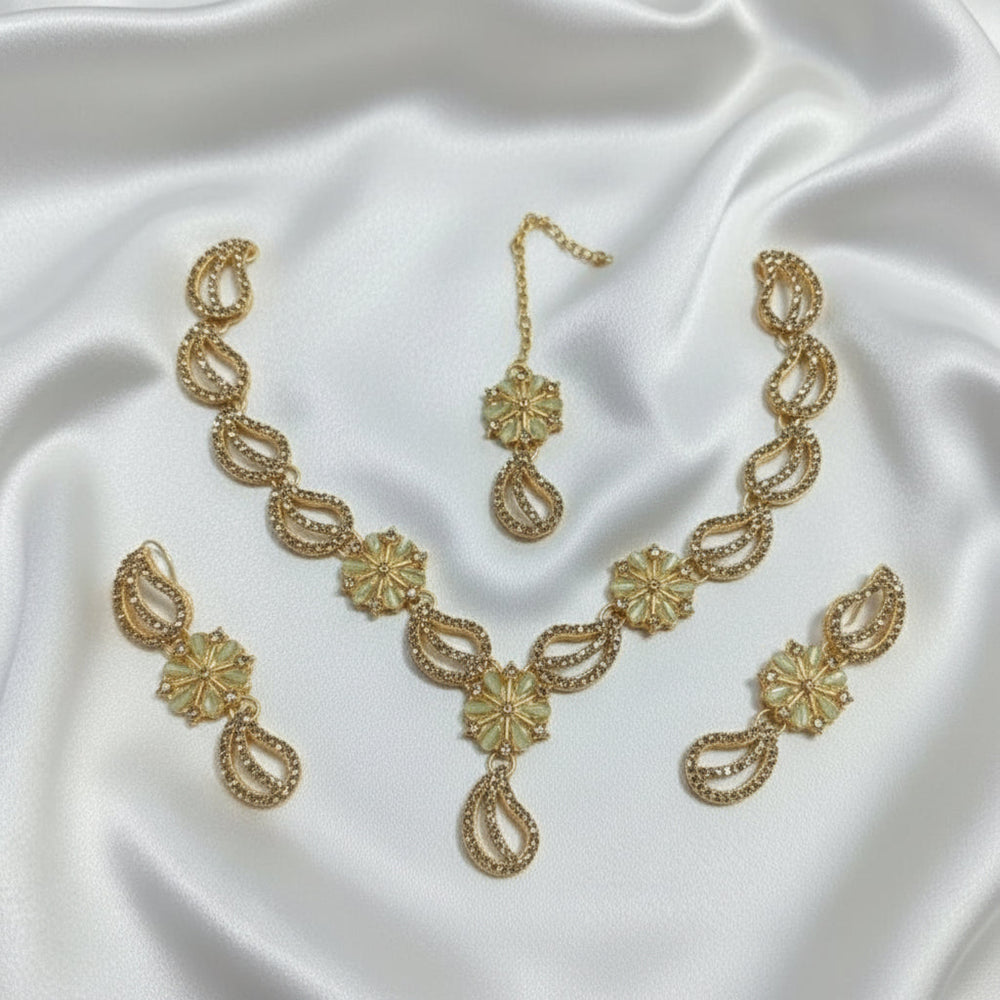 gold-plated party wear necklace set Cosmia