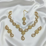 gold-plated party wear necklace set