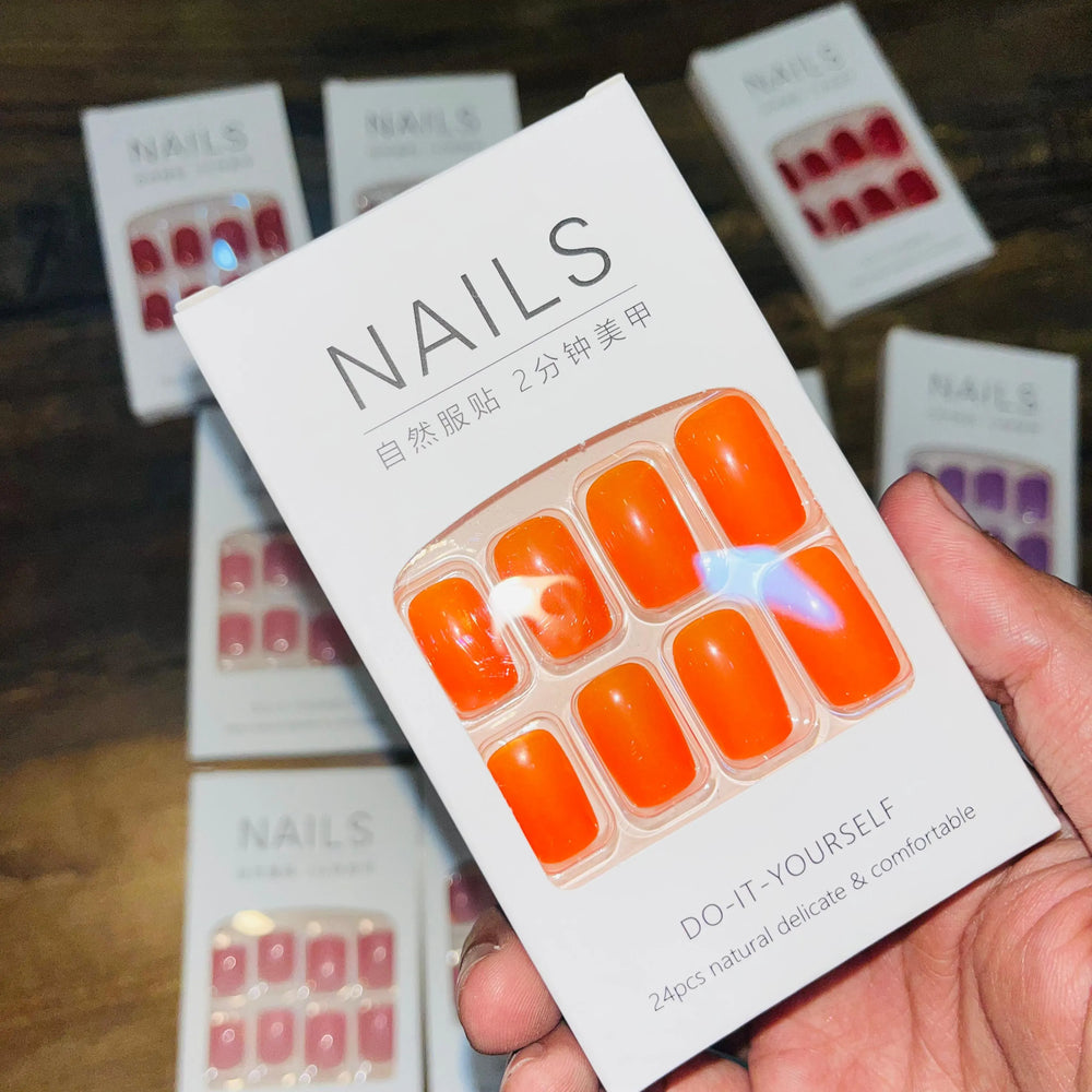 Stylish Artifical Nails With Free sticker (24 Pcs) Cosmia.pk