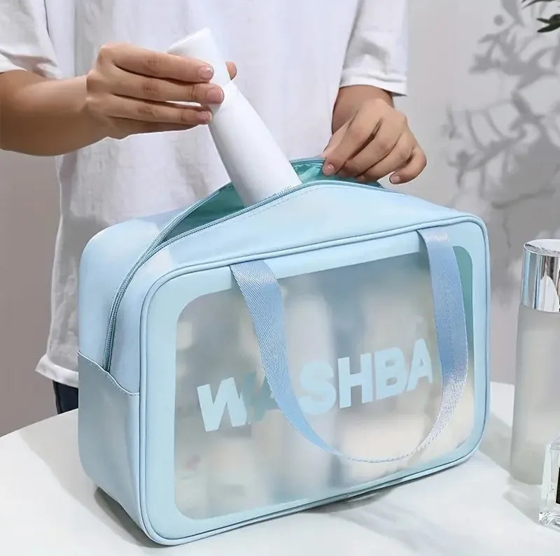 Women Portable Travel Wash Bag Transparent Waterproof Makeup Storage Cosmia