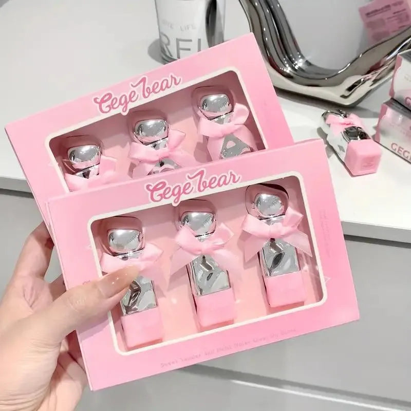 Gege Bear Bow High Quality Lip Gloss – 3 Pcs Set Gege Bear