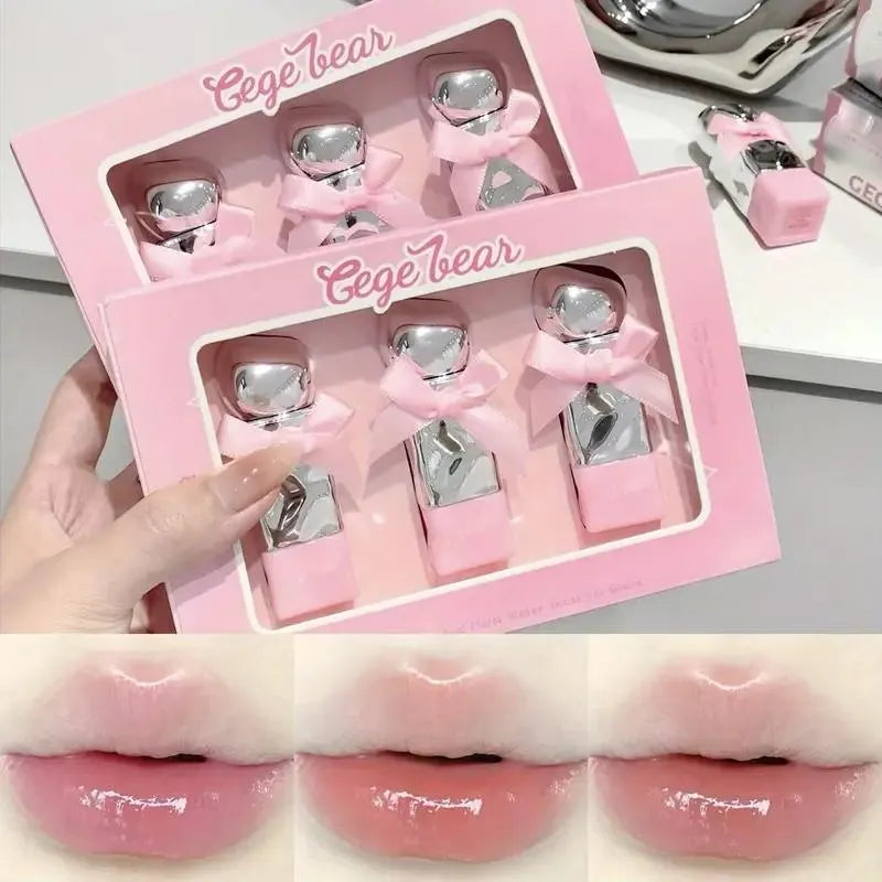 Gege Bear Bow High Quality Lip Gloss – 3 Pcs Set Gege Bear