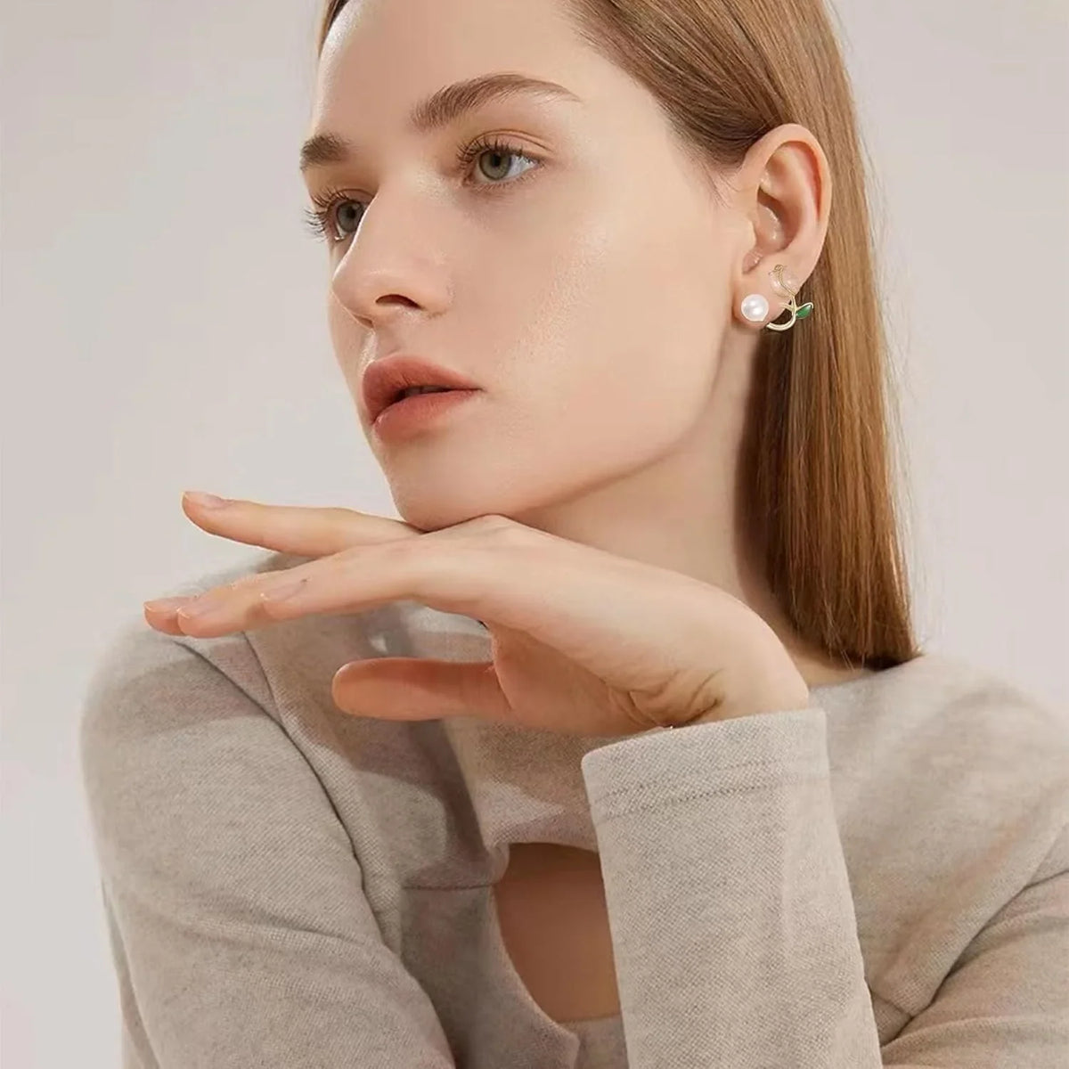 Tulip Front-Back Earrings Cosmia