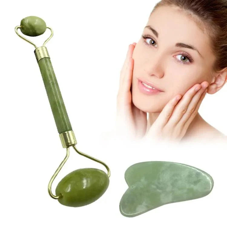 2 In 1 Jade Roller & Gua Sha Set Cosmia.pk