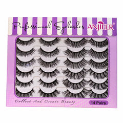 Anjieer 14 Pairs Mink Lashes - Voluminous Anjieer