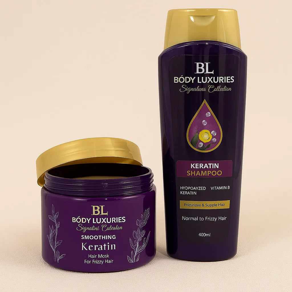 Body Luxuries 2 in 1 Keratin Deal Shampoo - 400ml + Mask - 300gm Body Luxuries