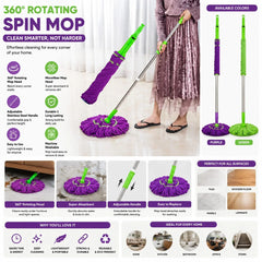 Self-Wringing Twist Mop with Extendable Stainless Steel Handle Cosmia.pk