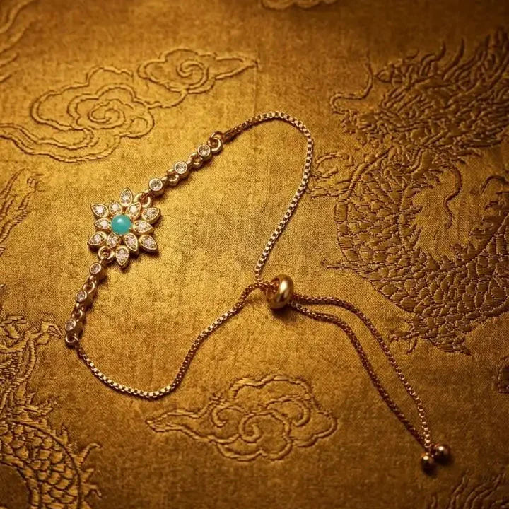 The Empress Lotus Adjustable Bolo Bracelet-Each Cosmia.pk