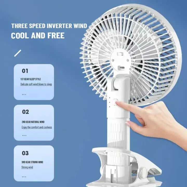New Portable 3 Gears Rechargeable Desktop Fan Cosmia.pk