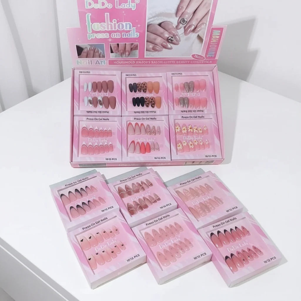 DoDo Lady Fashion Press On Gel Nails Set - 12Pcs Dodo Lady