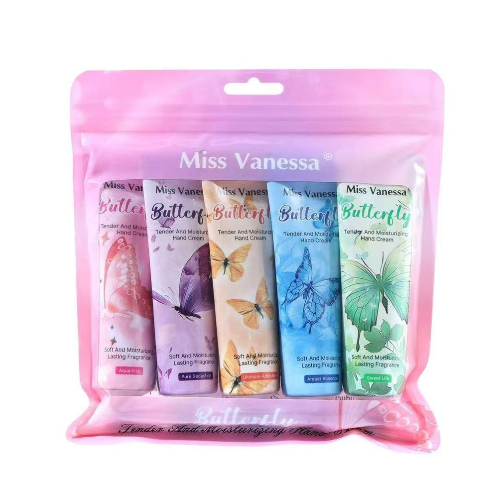 Miss Vanessa Butterfly Hand Creams - 5 Pcs Set - Each 30g Miss Vanessa