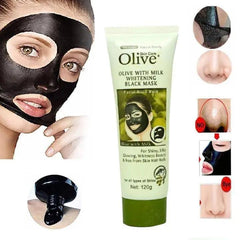 Olive with Milk Whitening Facial Black Charcoal Mask - 120g Olive