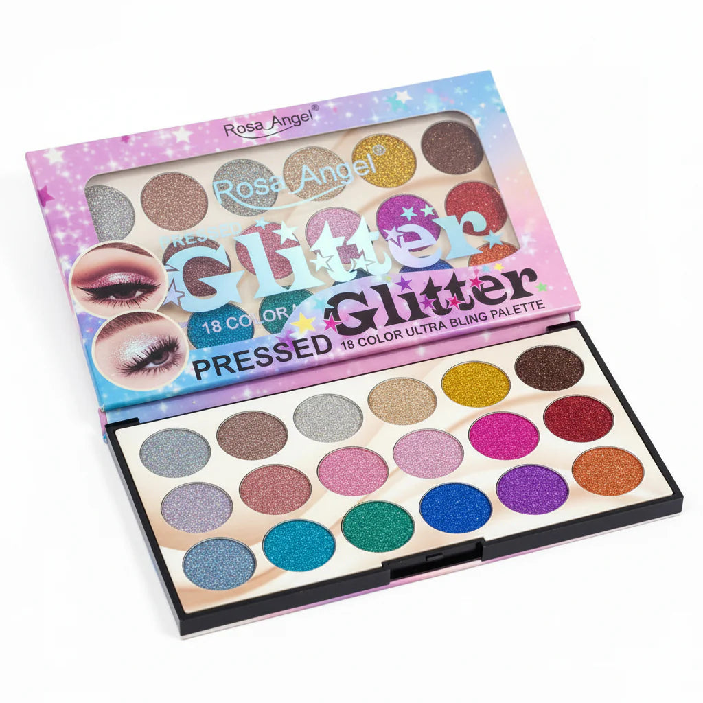 18 Colors Ultra Rosa Angel Eyeshadow Glitter Palette Rosa Angel