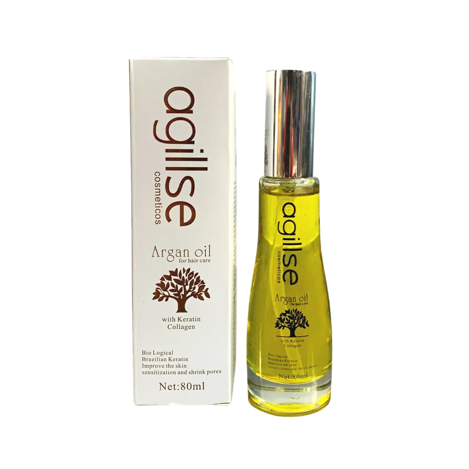 Agillse Argan Oil with keratin Hair Care Essential Oil - 80ml Agillse