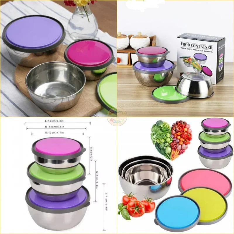 Stainless Steel Food Storage Box Airtight - 3 Pcs Cosmia.pk