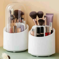 360° Rotating Makeup Brush Organizer with Dustproof Lid Cosmia.pk