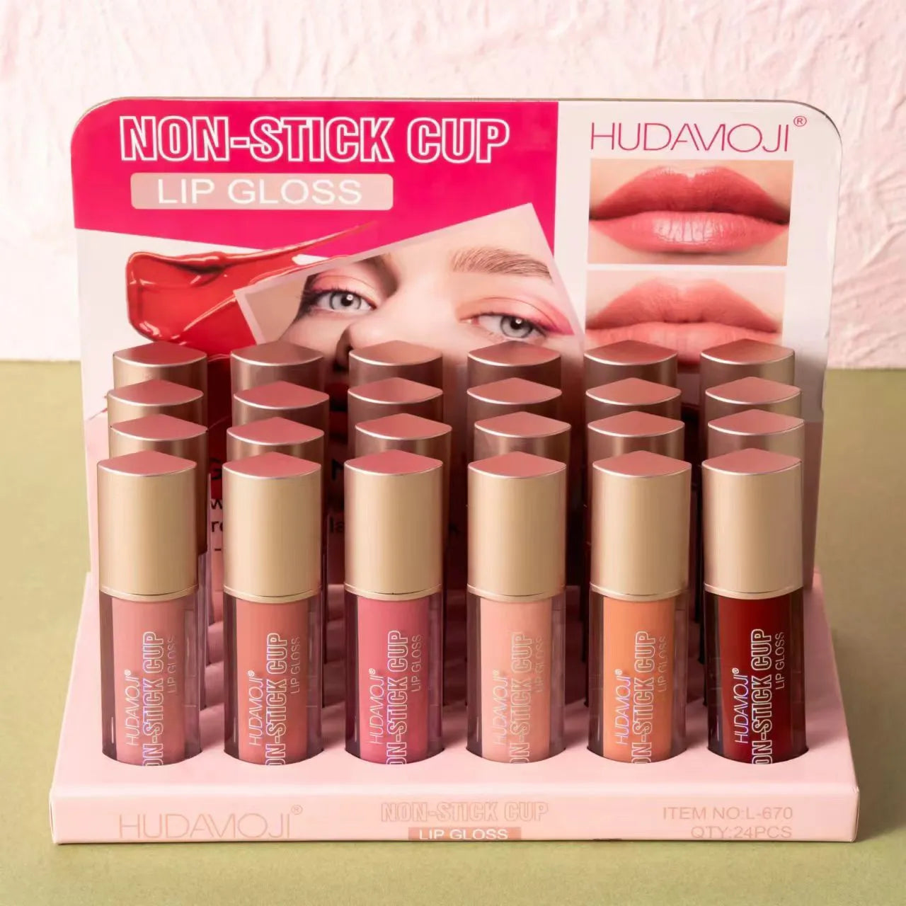 Huda Moji Non stick Long lasting Lipgloss 6Pcs Huda Moji