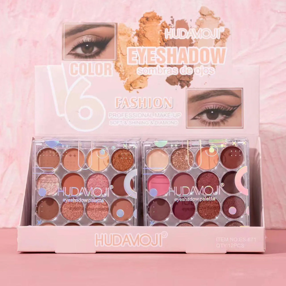 Hudamoji Fashion Eyeshadow Palette - 16 Colors Hudamoji