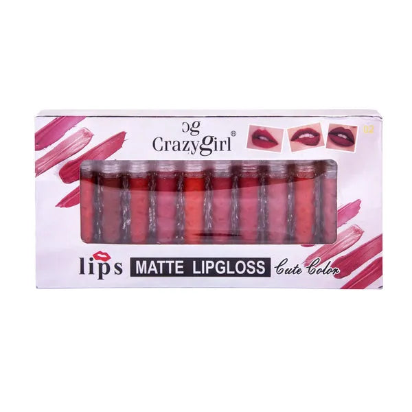 Crazy Girl Matte LipGloss Set of 12Pcs Crazy Girl