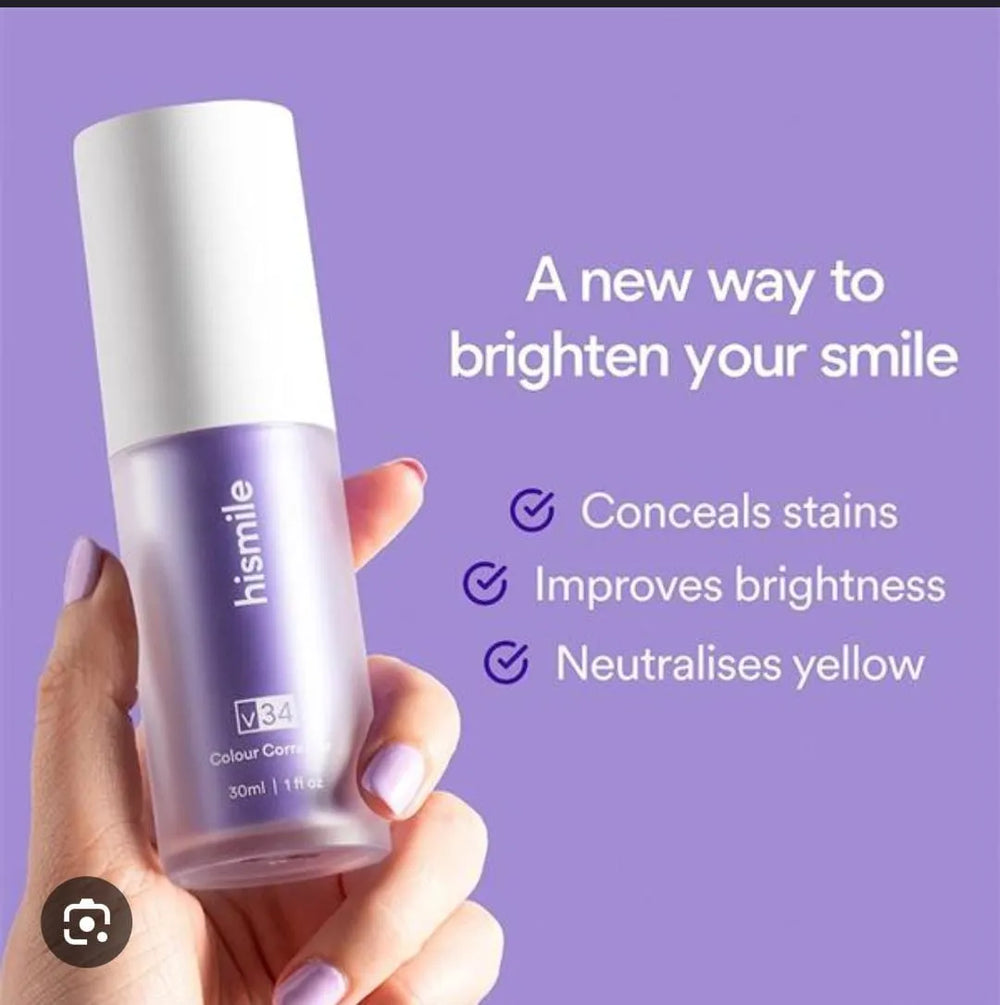 Hismile v34 Colour Corrector Serum Purple Teeth Whitening & Stain Removal Hismile