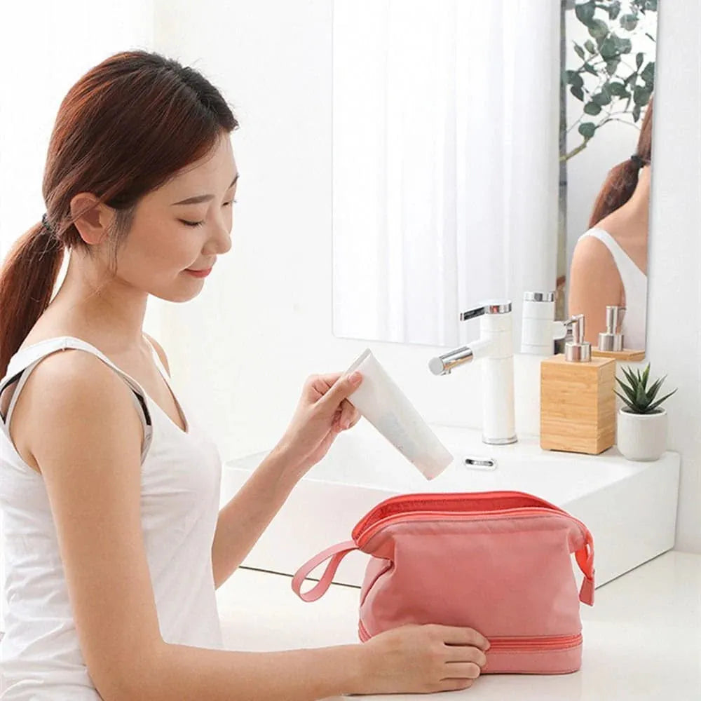 Multipurpose Double Layer Ultimate Makeup Cosmetic Bag Cosmia