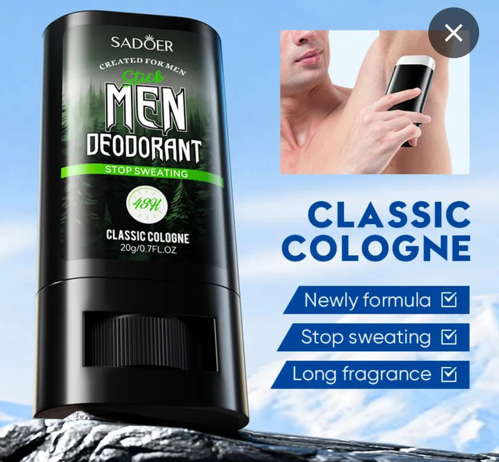SADOER Men's Anti Sweating Cream Stick Deodorant Classic Cologne Sadoer