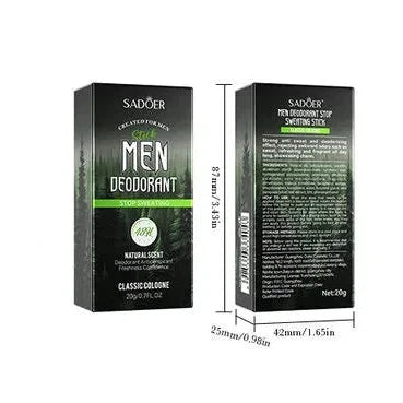 SADOER Men's Anti Sweating Cream Stick Deodorant Classic Cologne Sadoer