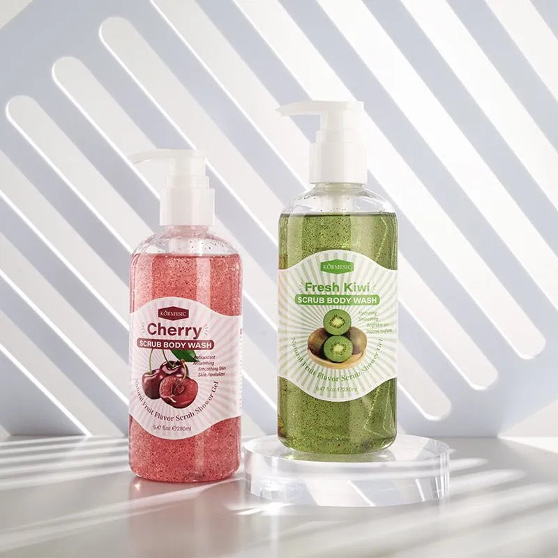 KORMESIC exfoliating whitening Kiwi body scrub & shower gel 280ml KORMESIC