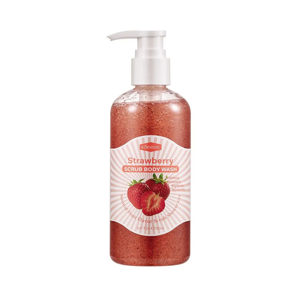 KORMESIC exfoliating whitening Strawberry body scrub & shower gel 280ml KORMESIC