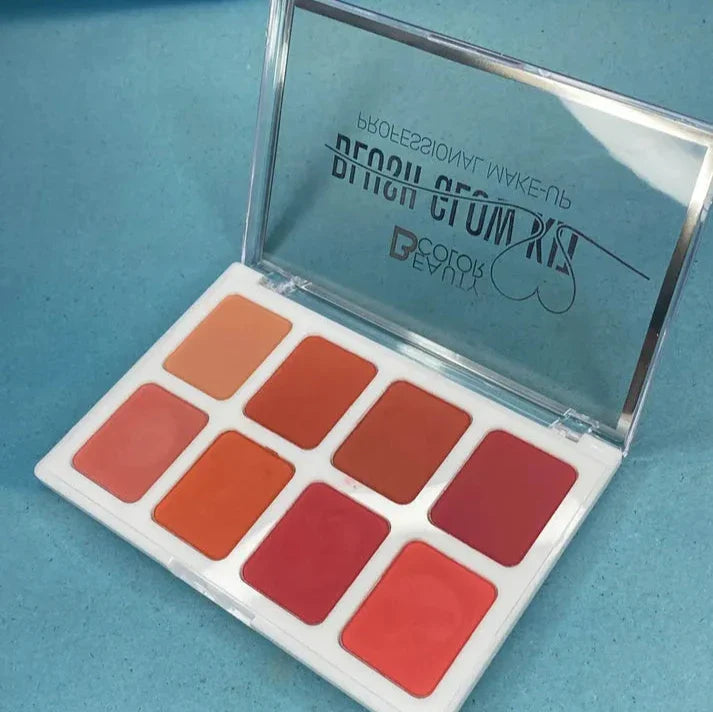 Beauty Color Blush Glow Kit - 8 Vibrant Colours Palette Beauty Color