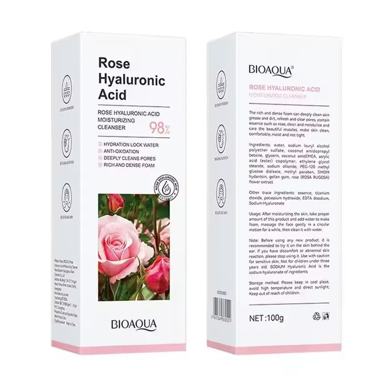 BIOAQUA Rose Hyaluronic Acid Moisturizing Cleanser – 100g Bioaqua