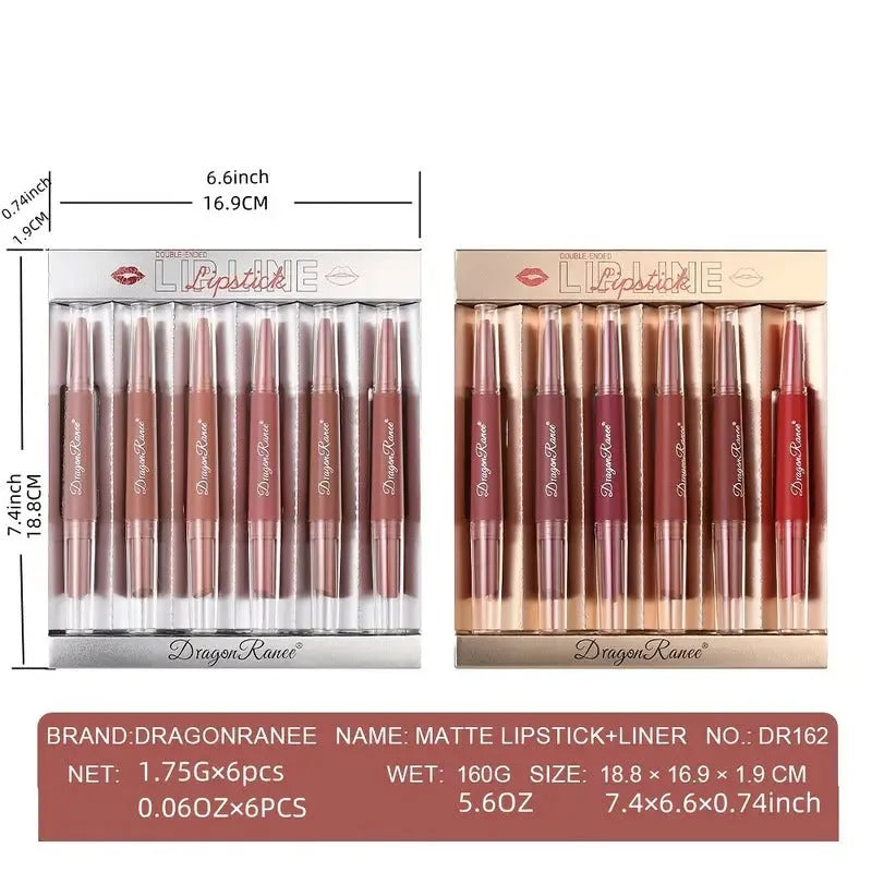 Dragon Ranee Double Head Matte Lip Liner Matte Lipstick Pen Dragon Ranee
